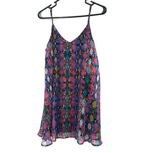 Show Me Your‎ Mumu size XS sleeveless tank top blouse colorful snakeprint lined